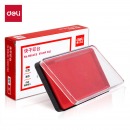 得力(deli)138*86mm方形快干印台印泥 清晰印记 财务用品 办公用品 红色9864ES