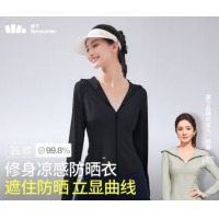 蕉下（beneunder）凉感修身防晒衣 漫暮黑 女M