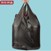 京东京造 加厚手提式垃圾袋8μ大号100只 50*65cm不怕漏防穿刺