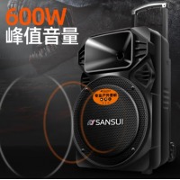 山水（SANSUI）便携式大功率蓝牙音响（拉杆音箱+2个话筒）A12-66