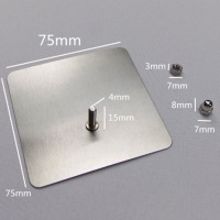 不锈钢免打孔挂钩置物架大正方形贴挂螺杆长15mm