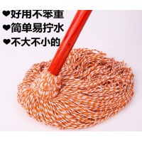 老式普通木拖把纯棉线家用圆头墩布