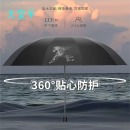 天堂伞33871E十骨加大号男款黑胶防晒防紫外线遮阳手动三折叠雨伞（含印字）