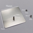 不锈钢免打孔挂钩置物架大正方形贴挂螺杆长15mm