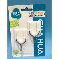 茶花方圆五金强力粘钩2只装承1.5kg免钉挂钩2909 一板（2个装）2909