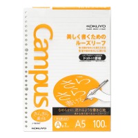 国誉(KOKUYO)活页纸A5活页本替芯Campus顺滑型 7mm点线*24行 100张1