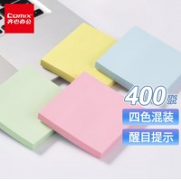 齐心（Comix）四色强力系列便利贴 76X76mm 4本装 D5005