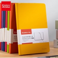 齐心（Comix）A5皮面笔记本子 黄色 C5902