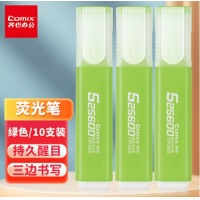 齐心 HP908-X 醒目荧光笔 1-5mm 绿 10支装