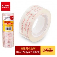 齐心 JF1830-8 超透文具胶带18mm*30y 8卷/筒 透明