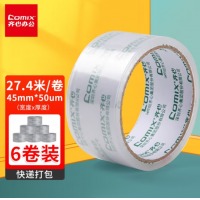 齐心 JF4503-6 强粘封箱胶带45mm*30y*50um(6卷/筒) 透明