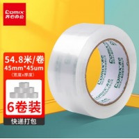 齐心 JP4506-6 封箱胶带45mm*60y*45um(6卷/筒) 透明