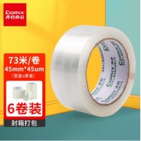 齐心 JP4508-6 封箱胶带45mm*80y*45um(6卷/筒) 透明