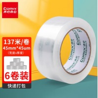 齐心 JP4515-6 封箱胶带45mm*150y*45um(6卷/筒) 透明