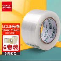 齐心 JP4520-6 封箱胶带45mm*200y*45um(6卷/筒) 透明