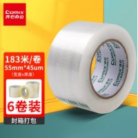 齐心 JP5520-6 封箱胶带55mm*200y*45um(6卷/筒) 透明