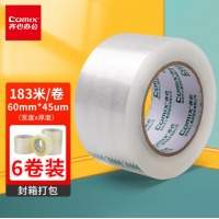齐心 JP6020-6 封箱胶带60mm*200y*45um(6卷/筒) 透明