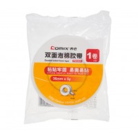 齐心 PM3605 双面泡棉胶带 36mm*5y 12卷袋装 白