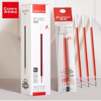 齐心 R980 通用中性笔替芯 拔帽式 子弹头 0.5mm 红 20支/盒