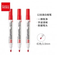 齐心 WB701 易擦白板笔 2.0mm 红 12支装