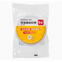 齐心 MJ1810 双面棉纸胶带 18mm*10y 1卷袋装 白