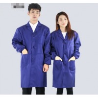 蓝大褂长袖工作服 深蓝色 帆布 均码 160-185CM可以穿