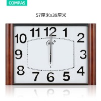 康巴丝（Compas）挂钟第三代智能电波钟客厅卧室创意钟表双日历温湿度计石英钟 2965仿