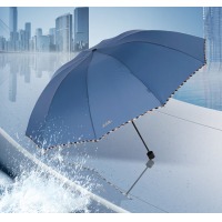 天堂 加大雨伞三折30721E 晴雨两用商务伞10骨大雨伞男女 摩尔蓝