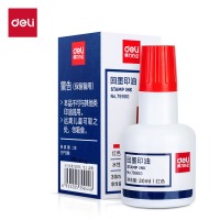 得力(deli)30ml水性回墨印油 发票合同财务回墨印章用油 办公用品 红色79900