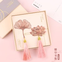 TaTanice 书签 金属书签国潮古风书签玫瑰金（莲花+银杏）