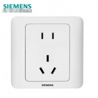 西门子(SIEMENS)插座面板 10A五孔插座 86型暗装面板 远景雅白色