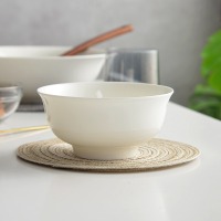 纯白唐山骨瓷饭碗 6英寸金钟碗(直径15.5cm 高7.3cm)