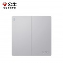 公牛（BULL）开关插座 G12系列 二开单控开关 86型面板G12K211 奶油风太空银