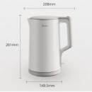 美的（Midea）电热水壶 1.7L家用1800W大功率烧水壶 304不锈钢无缝内胆 MK-SHJ1721