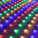 户外防水太阳能景观布置装饰氛围灯网格灯 彩色 【插电款220V】3*3米-320灯