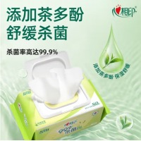 心相印湿巾 杀菌卫生80抽*2包 全新升级加大加厚（经典茶香）
