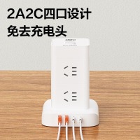 得力（deli）立式插座 插排/排插/插线板/接线板/拖线板 总控12位+2USB+2TY