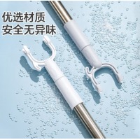 访客 晾衣杆 取衣可伸缩调节撑衣衣架【加厚】不锈钢衣叉挑衣杆时尚灰