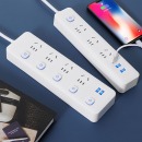 插座面板插排插线板接线板拖线板多用多功能宿舍家插板 5开关带USB[加粗铜芯]新国标 线长2.8米[安全门+阻燃]