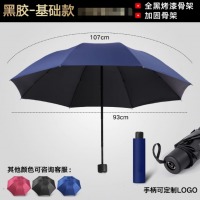 8骨黑胶晴雨伞 手动基础款深蓝色 可印字