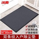 冰禹 BYlj-135 双条纹PVC地垫 灰色 50*80cm