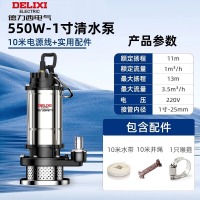 德力西潜水泵抽水家用井水220v污水泵高扬程农用灌溉不锈钢清水小型