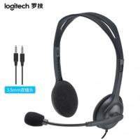 罗技（Logitech）H110 多功能立体声耳麦 3.5mm有线头戴式耳机 电脑笔记本耳