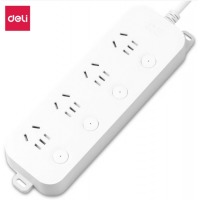 得力33914(1.8)雅白系 列延长线插座 4组 1.8 米