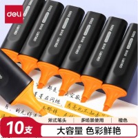 得力（deli）橙色荧光笔10支S600