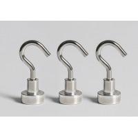 强力磁铁挂钩磁铁钕铷吸铁石高强度磁力圆形旋转磁性挂钩强磁吸盘 小号【E12】三个装