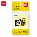 得力(deli)100张便利贴超强黏力狠贴劲贴 76*51mm 便签本/ 记事贴/ 自粘留言本 黄色 BT201