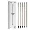 纽赛（NUSIGN）白色黑木石墨铅笔高档三角笔杆10支NS726-HB