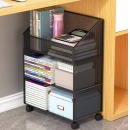 移动书架置物架 三层黑色移动款40cm*57cm