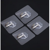 挂钩粘胶不锈钢承重不粘钩浴室无痕挂钩墙上门后厨房墙壁挂衣钩 4个装